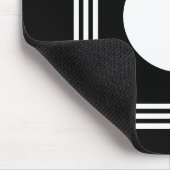 Vet 3 Lijst monogram | Zwart-wit Muismat (Hoek)