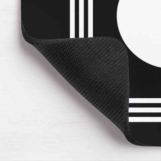 Vet 3 Lijst monogram | Zwart-wit Muismat (Hoek)