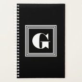 Vet 3 Lijst monogram | Zwart-wit Planner (Voorkant)