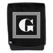 Vet 3 Lijst monogram | Zwart-wit Rugtassen (Voorkant)