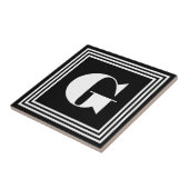 Vet 3 Lijst monogram | Zwart-wit Tegeltje (Zijkant)