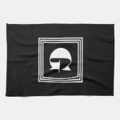 Vet 3 Lijst monogram | Zwart-wit Theedoek (Horizontaal)