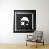 Vet 3 Lijst monogram | Zwart-wit Wandkleed (In Situ (horizontaal))