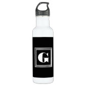 Vet 3 Lijst monogram | Zwart-wit Waterfles (Voorkant)