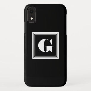 Vet 3-raam monogram Zwart & Wit Case-Mate iPhone Case