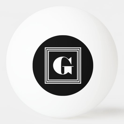 Vet 3-raam monogram | Zwart & Wit Pingpongbal (Voorkant)