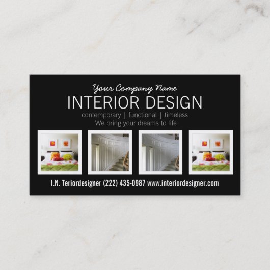 Vet 4 Foto interieurontwerper Visitekaartje (Voorkant)