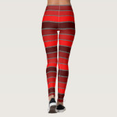 Vet, 4 toned rood gestreept leggings (Achterkant)