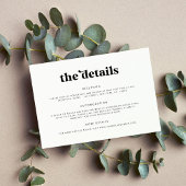 Vet 70s Retro Script Typography Details Wedding Informatiekaartje