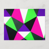 Vet 80s kleurenblok Neon Green Roze Paars Briefkaart (Voorkant)