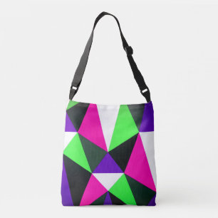 Vet 80s kleurenblok Neon Green Roze Paars Crossbody Tas