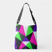 Vet 80s kleurenblok Neon Green Roze Paars Crossbody Tas (Voorkant)