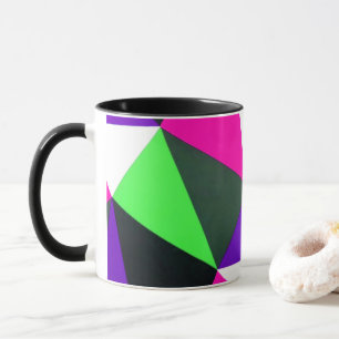 Vet 80s kleurenblok Neon Green Roze Paars Mok