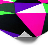 Vet 80s kleurenblok Neon Green Roze Paars Poster (Hoek)