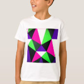 Vet 80s kleurenblok Neon Green Roze Paars T-shirt (Voorkant)