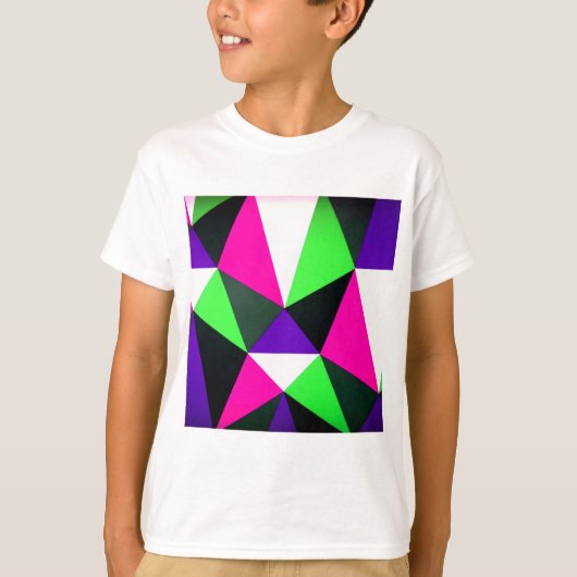 Vet 80s kleurenblok Neon Green Roze Paars T-shirt (Voorkant)