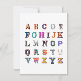  vet A-Z-alfabet Notitiekaartje