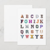  vet A-Z-alfabet Notitiekaartje (Voorkant / Achterkant)