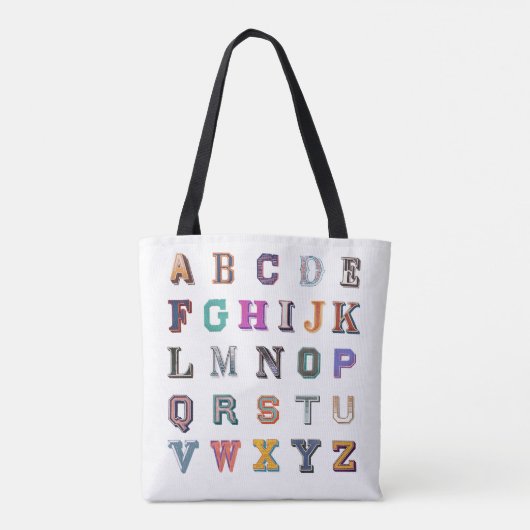  vet A-Z-alfabet Tote Bag (Achterkant)