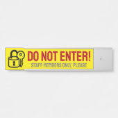 Vet, aandachtig grijpend "DO NOT ENTER!" Bordjee Deurbordje (Voorkant)