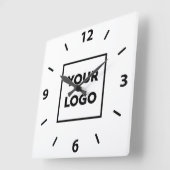 Vet Aangepaste zakelijke Logo op witte achtergrond Vierkante Klok (Hoek)