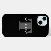 Vet aanpasbare tekst | Zwart Wit & Grijs Case-Mate iPhone Case (Achterkant (horizontaal))