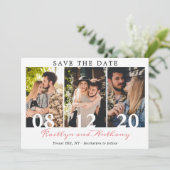 Vet Aantal Moderne Manuscript 3 Foto Save The Date (Staand voorkant)