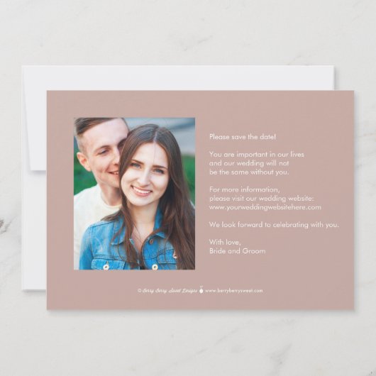 Vet Aanvraag Bewerkbare kleur Opslaan van de datum Bedankkaart (Achterkant)