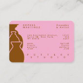 Vet Aardewerk Vaas Silhouet Design Visitekaartje (Achterkant)