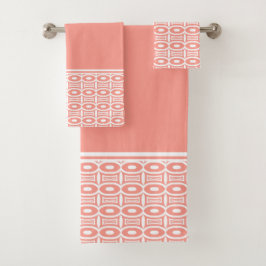 Vet Abriek en wit Abstract geometrisch patroon Bad Handdoek