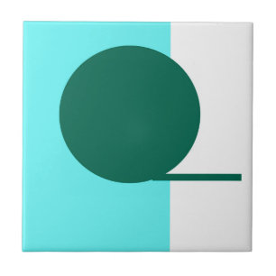 Vet Abstract artikel Circle Turquoise Green White Tegeltje