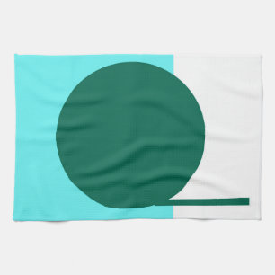 Vet Abstract artikel Circle Turquoise Green White Theedoek
