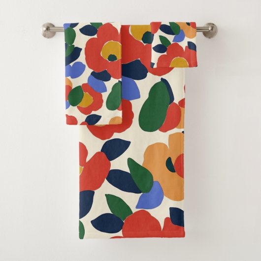 Vet Abstract bloemmotief Bad Handdoek (Insitu)