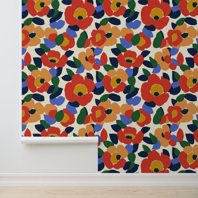 Vet Abstract bloemmotief Behang (Applicatie)