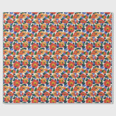 Vet Abstract bloemmotief Cadeaupapier (Vlak)