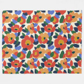 Vet Abstract bloemmotief Fleece Deken (Voorkant (Horizontaal))