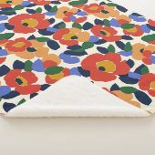 Vet Abstract bloemmotief Sherpa Deken (3/4)