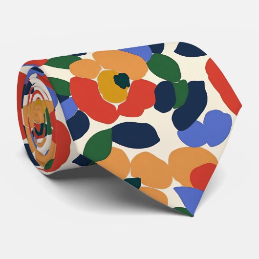 Vet Abstract bloemmotief Stropdas (Opgerold)