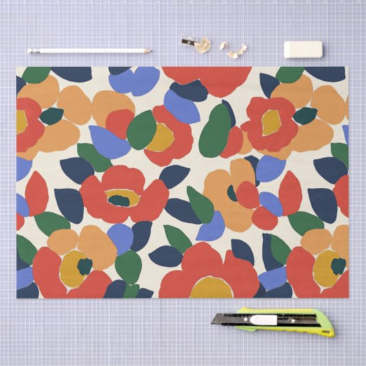 Vet Abstract bloemmotief Tissuepapier (Craft)