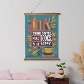 Vet Abstract "Drink koffie, lees boeken" Hangend Wandkleed (Slaapkamer)