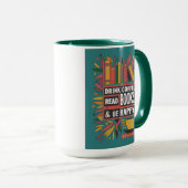 Vet Abstract "Drink koffie, lees boeken" Mok (Voorkant rechts)