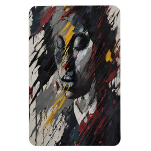 Vet Abstract expressionistisch portret van moderne Magneet