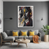 Vet Abstract expressionistisch portret van moderne Perfect Poster