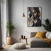 Vet Abstract expressionistisch portret van moderne Poster