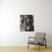 Vet Abstract expressionistisch portret van moderne Wandkleed (In situ)