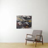 Vet Abstract expressionistisch portret van moderne Wandkleed (In Situ (horizontaal))