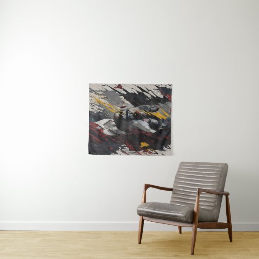 Vet Abstract expressionistisch portret van moderne Wandkleed (In Situ (horizontaal))