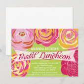 Vet Abstract Floral Bridal Luncheon Kaart (Voorkant / Achterkant)