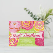Vet Abstract Floral Bridal Luncheon Kaart (Staand voorkant)