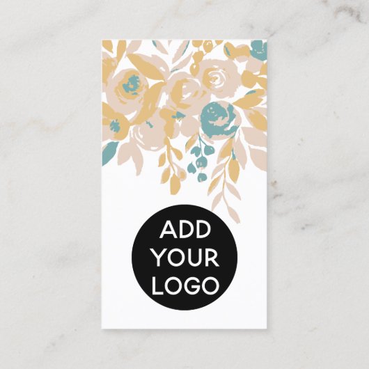 Vet abstract floreel interieurdecor hallo script visitekaartje (Achterkant)